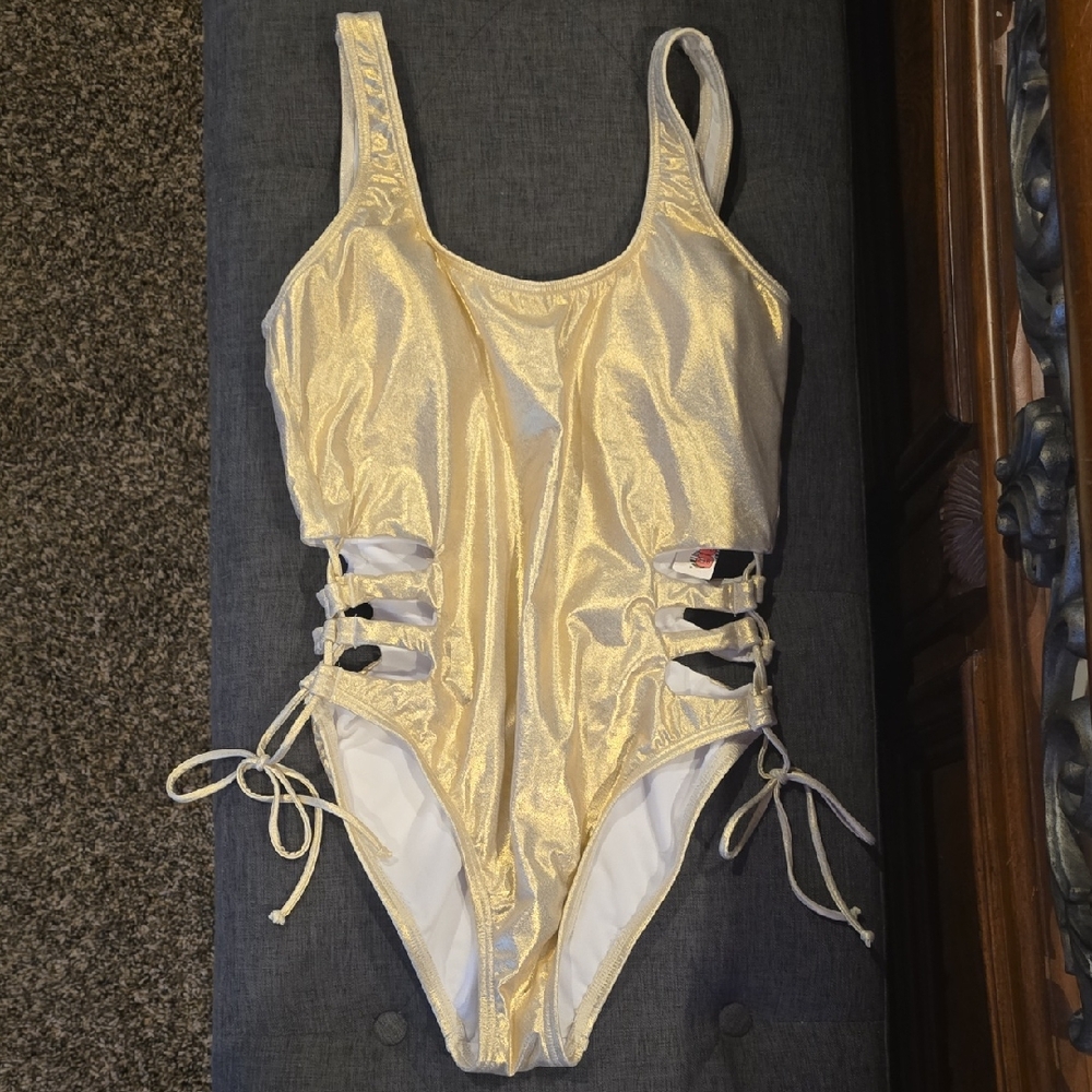 The Bikini Lab Shiny Gold One Piece